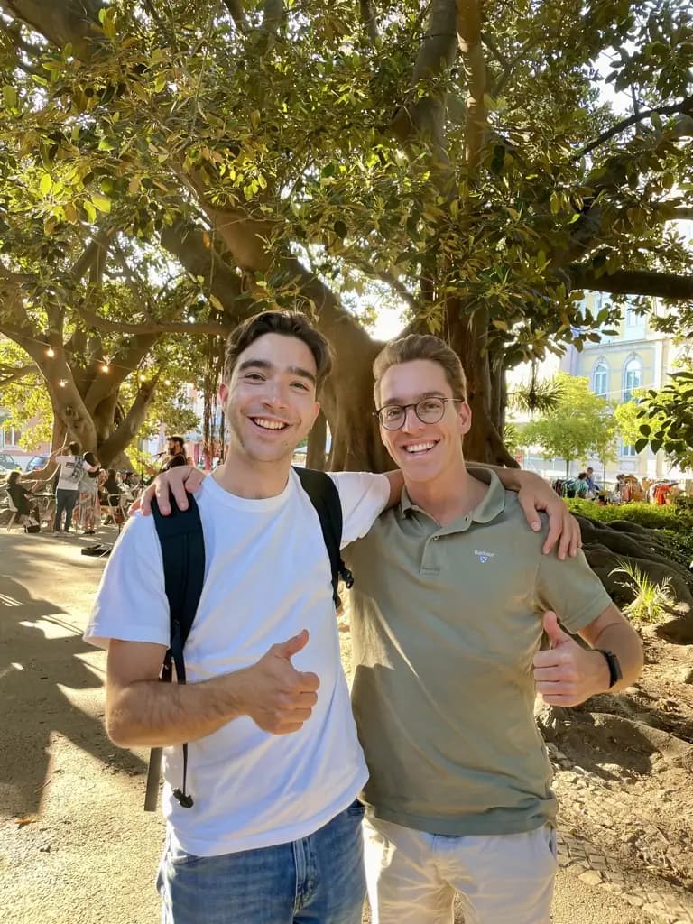 Federico and Jonas in Lisbon, January 2025 — the day Rocketlist was born