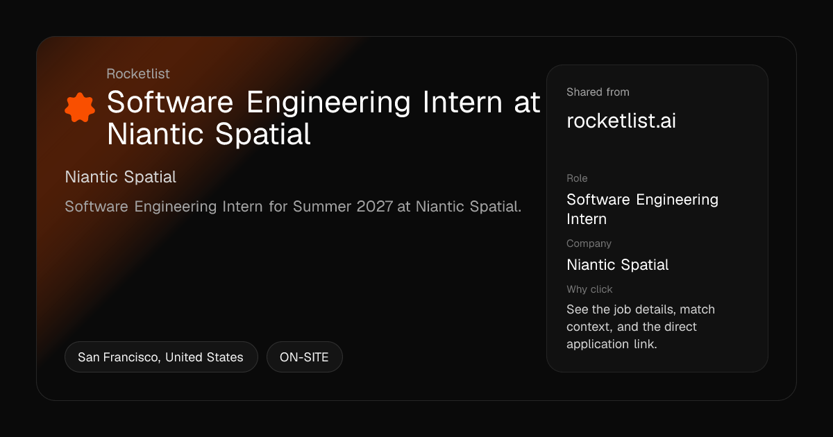 Software Engineering... at Niantic Spatial — San Francisco