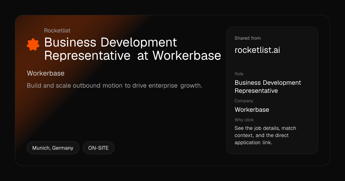 Business Development Representative at Workerbase — Munich
